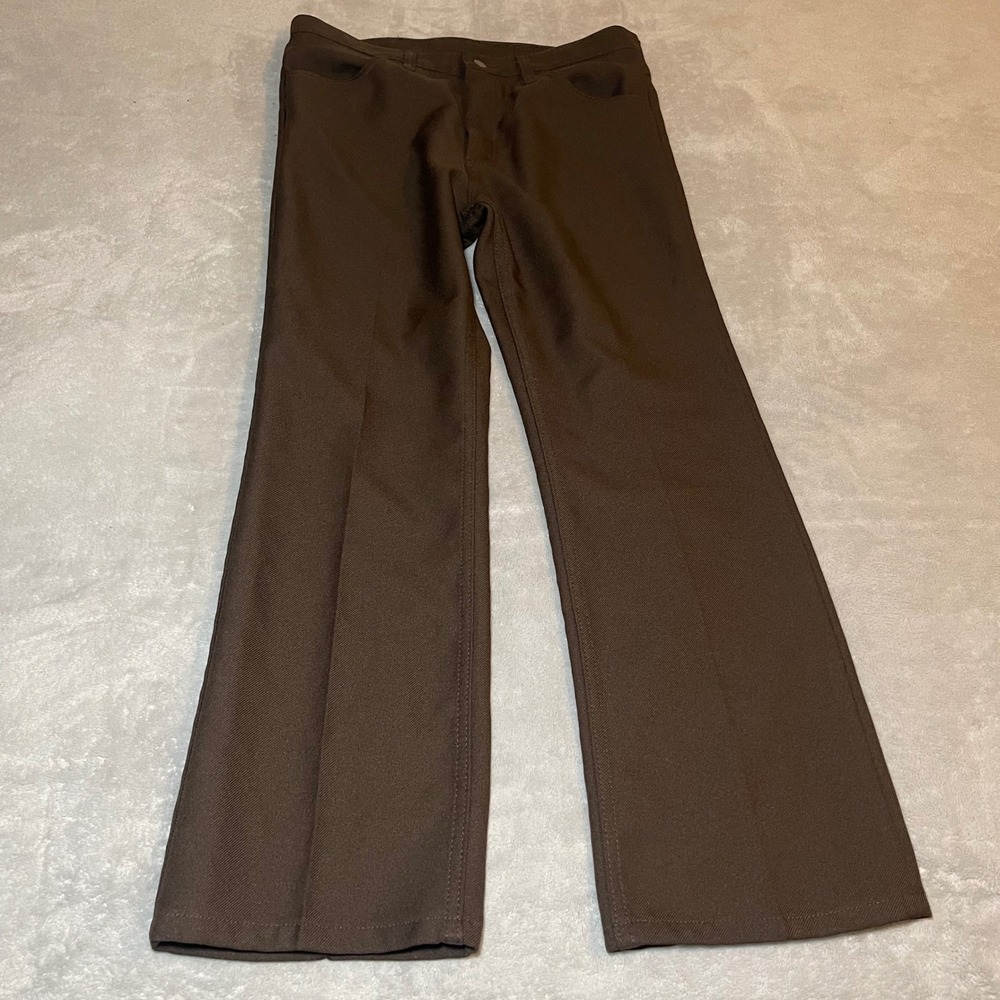 Vintage 90s Wrangler Mens Brown Cowboy Cut Western Dress Slacks Pants 34x30